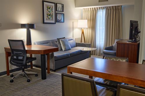 Every room is a spacious Suite- equipped with pull-out sofa, full kitchen, dining table and office desk