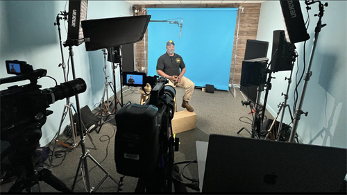 Behind the scenes in our interview studio during a shoot for Insider.com.
