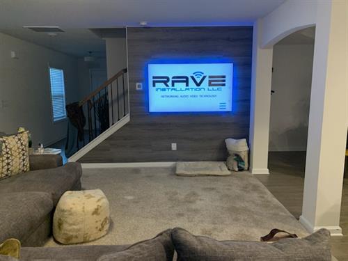 TV Install with Luxury Back Drop
