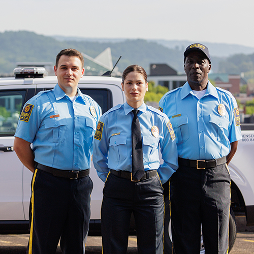 Walden Security Officer Trio atop Parking Garage