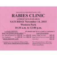 Rabies Clinic Sponsored by Animal Relief Fund