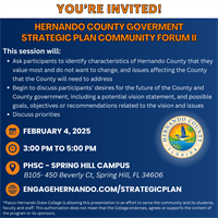 You're Invited!  Hernando County Strategic Plan Community Forum II