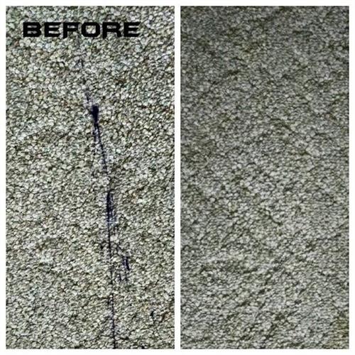 Carpet - fingernail polish stain - BEFORE / Removed - AFTER