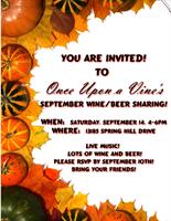 Once Upon a Vine's September Craft Wine and Beer Sharing