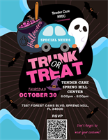 Tender Care PPEC Invites You: A Trunk or Treat for Kids with Special Needs!