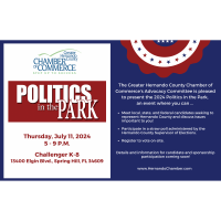 Greater Hernando County Chamber of Commerce Presents “Politics in the Park”
