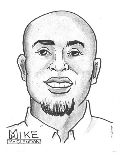 Caricature. Black/white head.