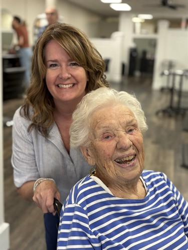 Kristen (40 years at HT) and beloved client Mary (101 years young)