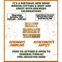 East Derry Tavern Birthday, New Menu Ribbon Cutting & Meet and Greet with Brewers