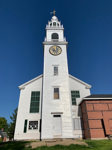 Meetinghouse west end, with restored Tower including working original door.