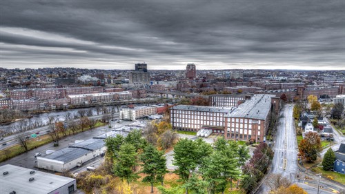 Aerial Drone HDR Photo of Manchester, NH