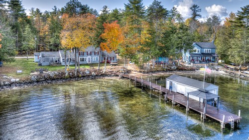 Aerial Drone HDR Photo of Lakeside House, NH