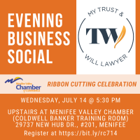 Evening Business Social & My Trust & Will Lawyer Ribbon Cutting Upstairs at the Chamber