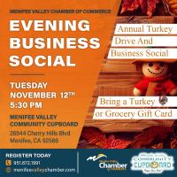 Evening Business Social & Annual Turkey Drive: Menifee Valley Community Cupboard