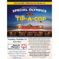 Tip A Cop Fundraiser at Texas Roadhouse Menifee