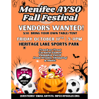 Menifee AYSO Fall Festival - Vendors Wanted!