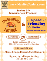 Senior 55+ Friendsgiving Potluck & Speed Friending Event