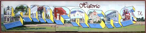 "Postcard From Lampasas" mural - 6th and Western Street, Lampasas, TX