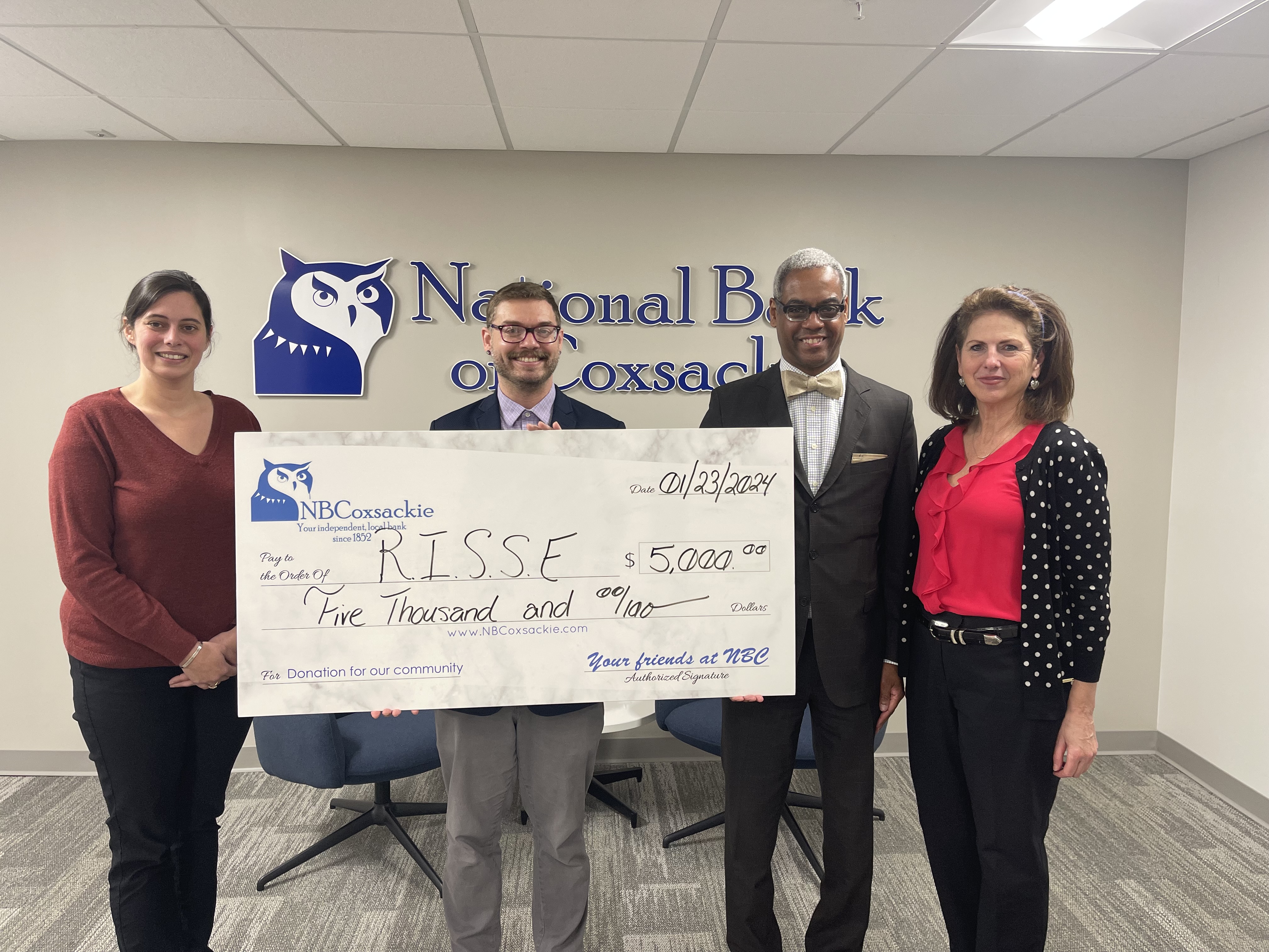Refugee & Immigrant Support Services of Emmaus (RISSE) receives donation from National Bank of Coxsackie