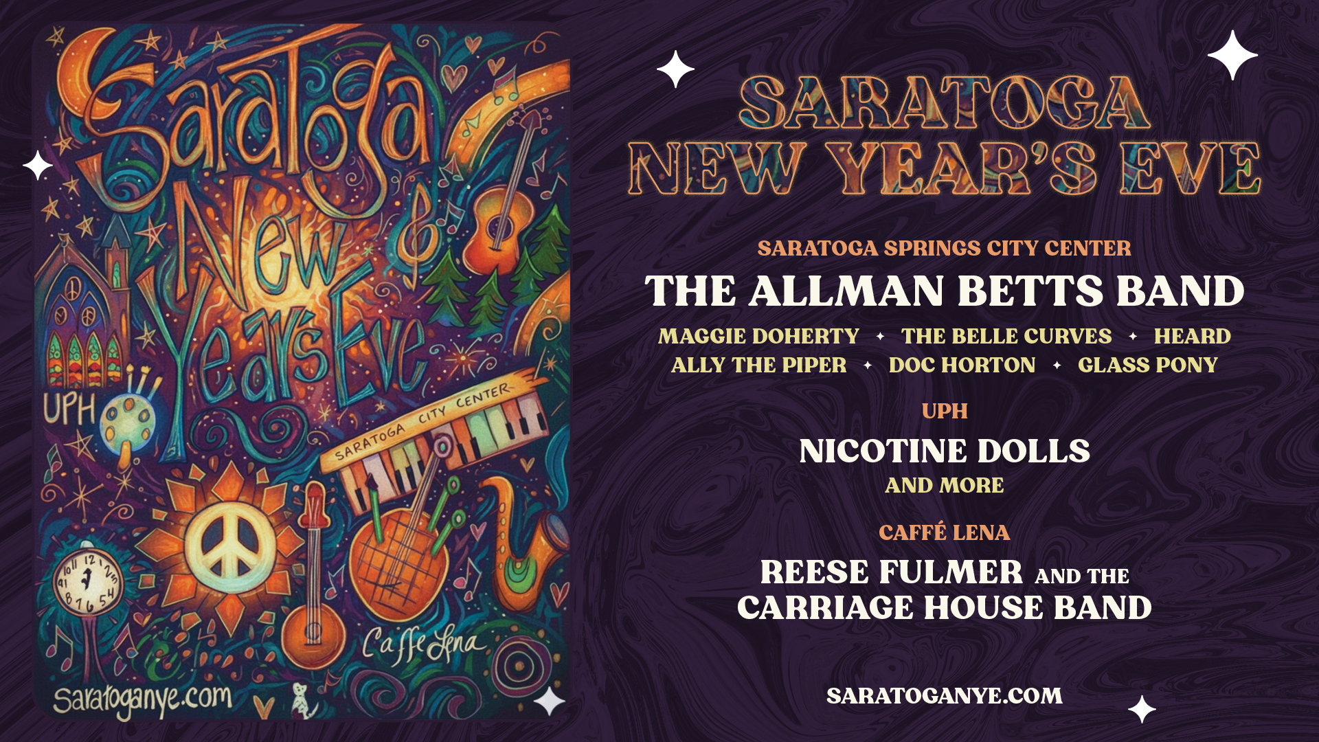Image for Saratoga New Year’s Eve 2026 headlining entertainment announced