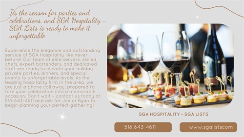 SGA Hospitality: Elevating Every Celebration with Unmatched Service for Your Private Parties, Corporate Events, and Holiday Gatherings