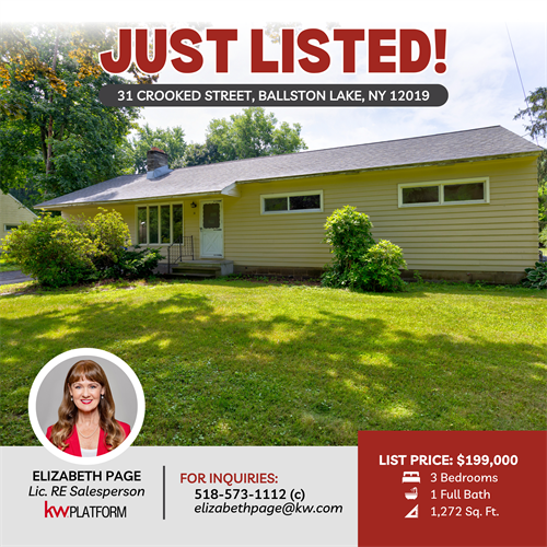 Just Listed! Burnt Hills-Ballston Lake Schools | $199K | Open House Sat 11-1 Just Listed! Burnt Hills-Ballston Lake Schools | $199K | Open House Sat 11-1