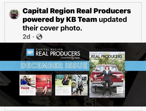 Feeling so honored to have been chosen for the rising star category of Capital Region Real Producers publication this month!