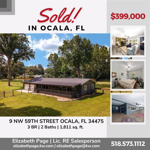 JUST SOLD |  As part of a worldwide referral network, I can help anyone… anywhere! My dear client in FL is so thrilled her house has SOLD!