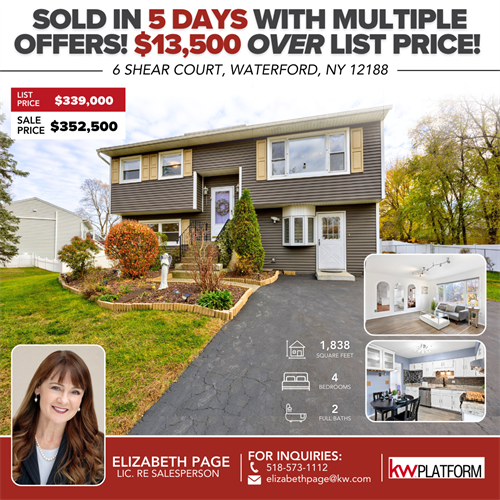 CLOSING DAY! My seller is thrilled and relieved she can now enjoy her next chapter. If you or anyone you know is even thinking of selling, please call or text 518-573-1112!