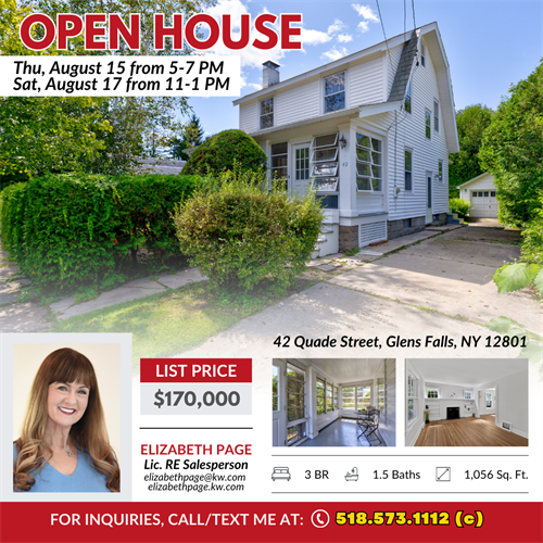 OPEN HOUSE | Tonight and Saturday | Adorable & affordable house | Great Glens Falls location with 1940s charm