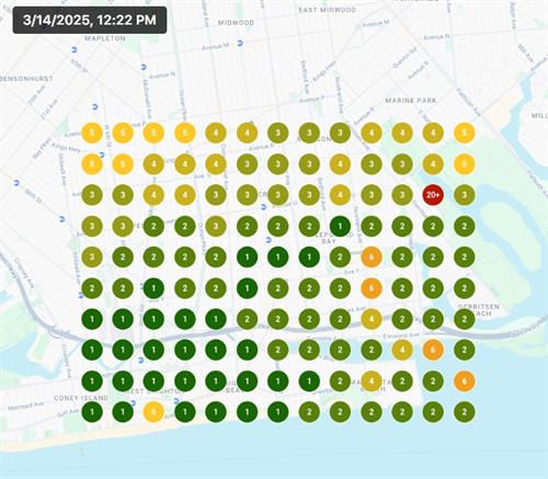 Ranking a Doctorin Brooklyn. The green dots 1-3 mean a page one of Google ranking for them