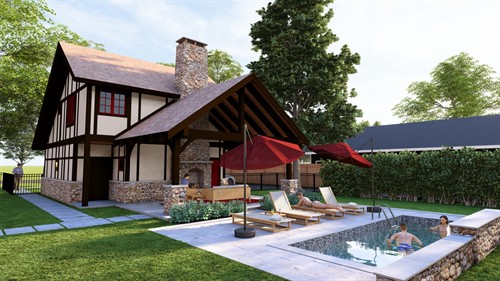 Saratoga Springs Carriage House New Construction 3D Rendering