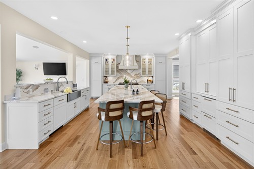 Lake View Remodel with oversize Island-working and seating