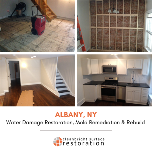 Water Damage Restoration, Mold Remediation and Rebuild project after a pipe burst in Albany, NY