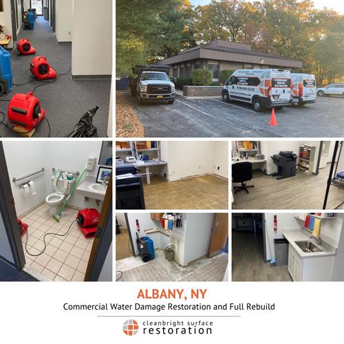 Commercial water damage restoration and rebuild in Albany, NY