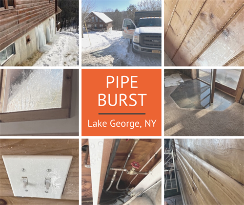 Water Damage Restoration after a Pipe Burst in Lake George, NY