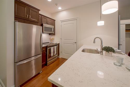 Energy-efficient kitchens include stainless steel appliances