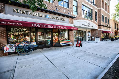 The Washington features anchor tenants Northshire Bookstore and Kilwins. Photographed by IronGlass Productions