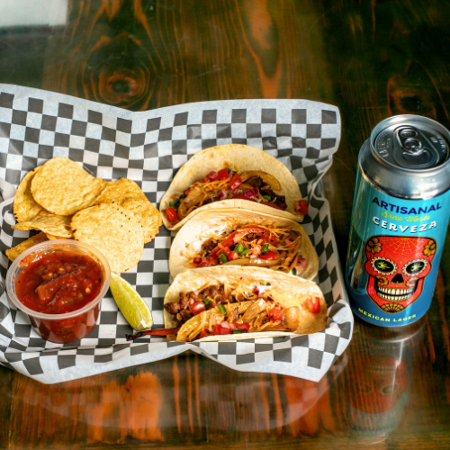 Tacos and craft beer at Artisanal Brew Works, a Saratoga Springs restaurant with a full food menu and 20 beers on tap