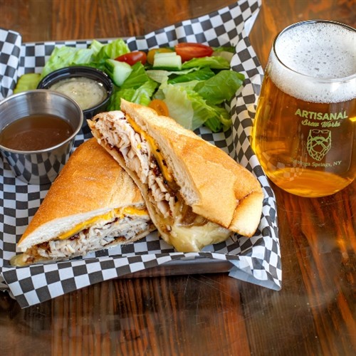 American Dip sandwich - Chef’s Feature at Nature’s Edge Bistro at Artisanal Brew Works in Saratoga Springs