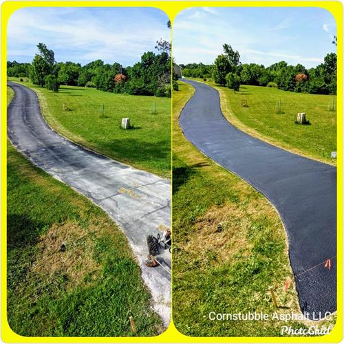 Before and After of a driveway in Jackson