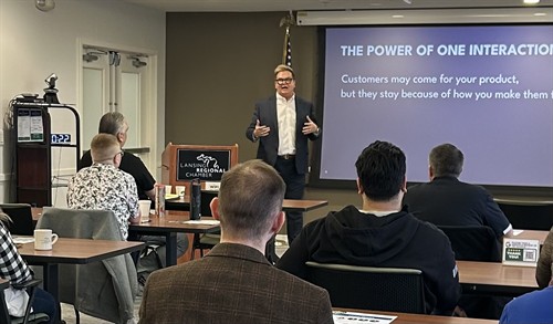 Bobby Hoffman speaking to business leaders about how every interaction shapes customer experience, trust, and long term loyalty.