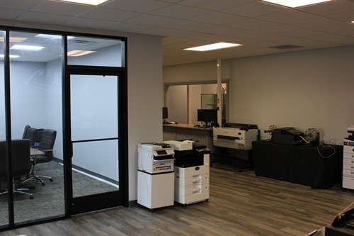 Office space at CTi Tech Plaza, home of Computer Ties, in Jackson, Michigan.