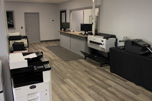 Front office area at CTi Tech Plaza, home of Computer Ties, in Jackson, Michigan.