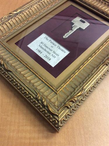 Preserving a bit of history. (Framing Project: Key to The Palace Theatre door)