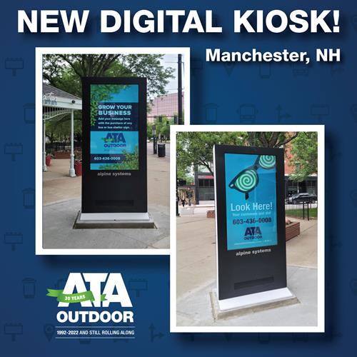 New digital screen located at Veterans Park.