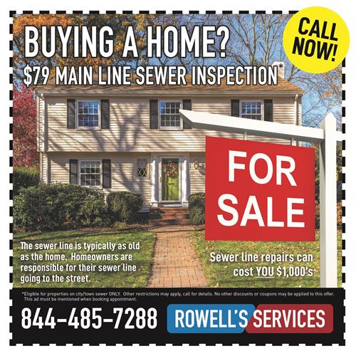 $79 Inspection on City/Town Sewer!