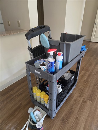 Deep clean cart used for apartment complex in Manchester, New Hampshire