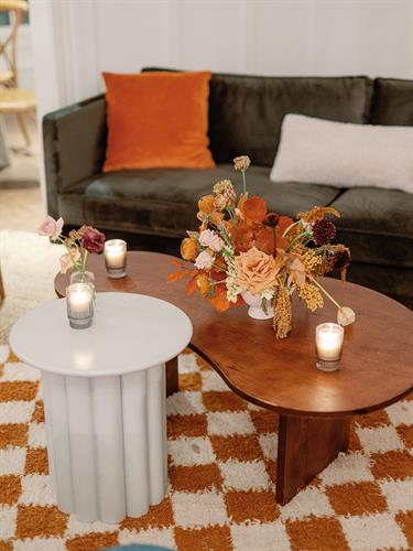 Cozy lounge for fall party