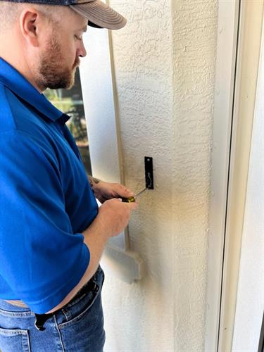 Security Alarm Systems of Virginia Technician Installs a Video Doorbell